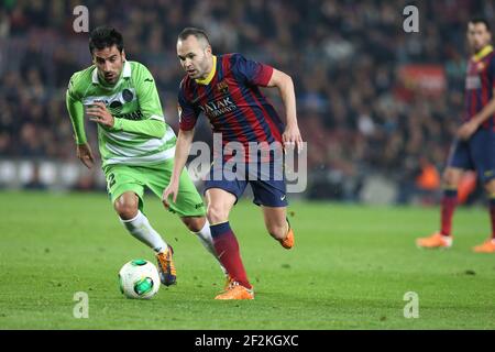 Andres Iniesta vom FC Barcelona während der spanischen Cup 2013/2014 Copa del Rey zwischen FC Barcelona und Getafe am 8. Januar 2014 in Barcelona, Spanien. Foto Manuel Blondau / AOP PRESS / DPPI Stockfoto