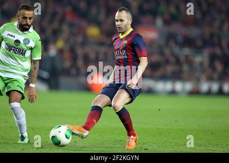 Andres Iniesta vom FC Barcelona während der spanischen Cup 2013/2014 Copa del Rey zwischen FC Barcelona und Getafe am 8. Januar 2014 in Barcelona, Spanien. Foto Manuel Blondau / AOP PRESS / DPPI Stockfoto