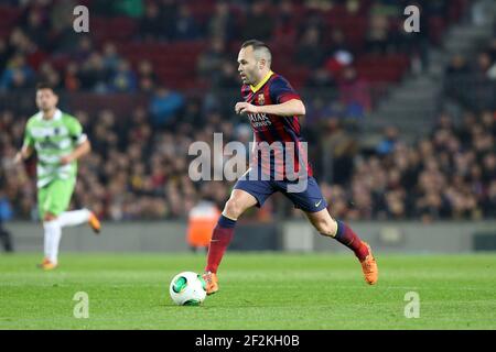 Andres Iniesta vom FC Barcelona während der spanischen Cup 2013/2014 Copa del Rey zwischen FC Barcelona und Getafe am 8. Januar 2014 in Barcelona, Spanien. Foto Manuel Blondau / AOP PRESS / DPPI Stockfoto