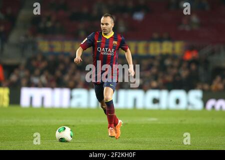 Andres Iniesta vom FC Barcelona während der spanischen Cup 2013/2014 Copa del Rey zwischen FC Barcelona und Getafe am 8. Januar 2014 in Barcelona, Spanien. Foto Manuel Blondau / AOP PRESS / DPPI Stockfoto