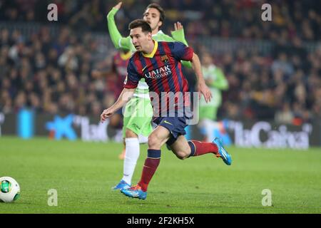 Lionel Messi vom FC Barcelona während des spanischen Cup 2013/2014 Copa del Rey zwischen FC Barcelona und Getafe am 8. Januar 2014 in Barcelona, Spanien. Foto Manuel Blondau / AOP PRESS / DPPI Stockfoto