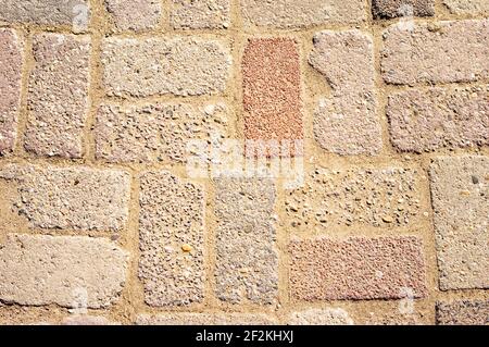 Street Backstein Muster mit verschiedenen Farben Hintergrund Stockfoto