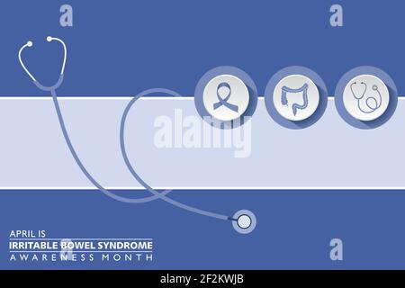 Vektor Illustration des Reizdarmsyndroms (IBS) Awareness Month beobachtet Im April Stock Vektor