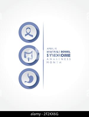 Vektor Illustration des Reizdarmsyndroms (IBS) Awareness Month beobachtet Im April Stock Vektor