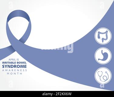 Vektor Illustration des Reizdarmsyndroms (IBS) Awareness Month beobachtet Im April Stock Vektor