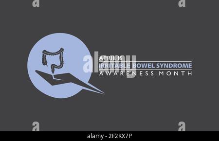 Vektor Illustration des Reizdarmsyndroms (IBS) Awareness Month beobachtet Im April Stock Vektor