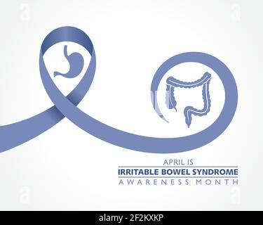 Vektor Illustration des Reizdarmsyndroms (IBS) Awareness Month beobachtet Im April Stock Vektor