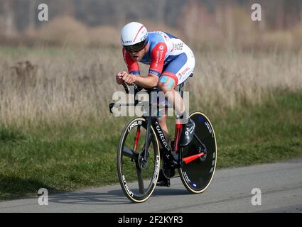 Christopher Lawless aus Großbritannien und Total Direct Energie während der Etappe 3, ein Einzelzeitfahren zwischen Gien und Gien (14,4 km) während der 79th Paris-Nizza 2021 am 9. März 2021 in Gien, Frankreich - Foto Jean Catuffe / DPPI Stockfoto