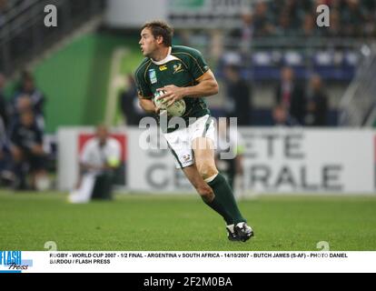 RUGBY - WELTMEISTERSCHAFT 2007 - FINALE 1/2 - ARGENTINIEN V SÜDAFRIKA - 14/10/2007 - BUTCH JAMES (S-AF) - FOTO DANIEL BARDOU / FLASH DRÜCKEN Stockfoto