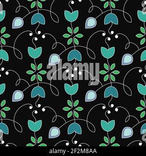 Nahtloses Vektor-Blumenmuster. Design für Druck auf Textil, Verpackung, Tapete Stockfoto