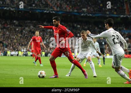 Emre Can von Liverpool FC während der UEFA Champions League, Gruppe B, Fußballspiel zwischen Real Madrid CF und Liverpool FC am 4. November 2014 im Santiago Bernabeu Stadion in Madrid, Spanien. Foto Manuel Blondau / AOP Press / DPPI Stockfoto