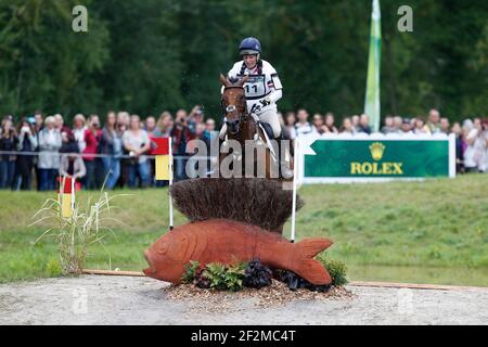 Zara PHILLIPS Reiten auf High Kingdom während der Cross Country der Alltech FEI World Equestrian Games? 2014 in Le Pin, Normandie - 30. August 2014 - Foto Christophe Bricot / DPPI Stockfoto