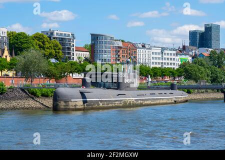 Deutschland, Hamburg, Museumsschiff, U-434 U-Bootmuseum Hamburg, St. Pauli Fischmarkt 10. Ein ehemaliges sowjetisches U-Boot. Stockfoto