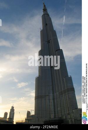 LANDSCHAFT - DUBAI (VAE) - 20/01/2009 FOTO : CHRISTOPHE LAUNAY / DPPI BURJ DUBAI - HÖCHSTES GEBÄUDE DER WELT (818 M) Stockfoto