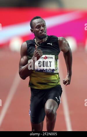 Usain Bolt von Jamaika cruns, um die Männer 100m der IAAF Diamond League, International Athletics Meeting, Herculis Monaco am 17. Juli 2017 im Louis II Stadion in Monaco zu gewinnen - Foto Manuel Blondau / AOP Press / DPPI Stockfoto