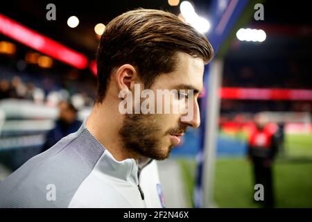 Paris Saint-Germain deutscher Torwart Kevin Trapp kommt auf dem Platz vor dem französischen Ligue 1 Fußballspiel zwischen Paris Saint-Germain und dem FC Toulouse am 19. Februar 2017 im Parc des Princes Stadion in Paris, Frankreich - Foto Benjamin Cremel / DPPI Stockfoto