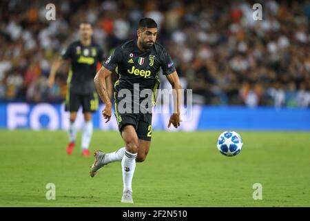 Emre Can von Juventus FC während der UEFA Champions League, Gruppe H Fußballspiel zwischen Valencia CF und Juventus FC am 19. September 2018 im Mestalla Stadion in Valencia, Spanien - Foto Manuel Blondau / AOP Press / DPPI Stockfoto