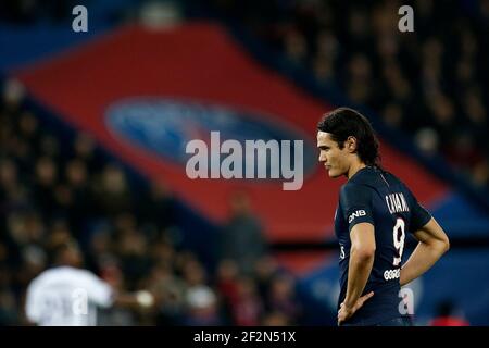 Paris Saint-Germain's Uruguayan Forward Edinson Cavani schaut während der französischen Meisterschaft Ligue 1 Fußballspiel zwischen Paris Saint-Germain und Toulouse FC am 19. Februar 2017 im Parc des Princes Stadion in Paris, Frankreich - Foto Benjamin Cremel / DPPI Stockfoto