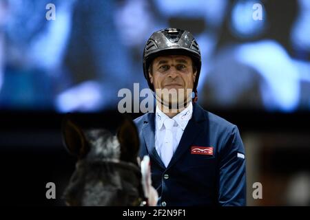 Julien EPAILLARD (FRA) beim Land Rover Grand Prix beim International Show Jumping in Bordeaux, FEI Jumping and Driving World Cup am 9. Februar 2020 im Parc des Expositions in Bordeaux-Lac, Frankreich - Foto © CEB / Christophe Bricot / DPPI Stockfoto