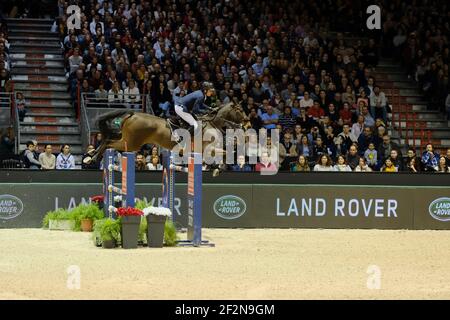 Julien EPAILLARD (FRA) beim Land Rover Grand Prix beim International Show Jumping in Bordeaux, FEI Jumping and Driving World Cup am 9. Februar 2020 im Parc des Expositions in Bordeaux-Lac, Frankreich - Foto © CEB / Christophe Bricot / DPPI Stockfoto