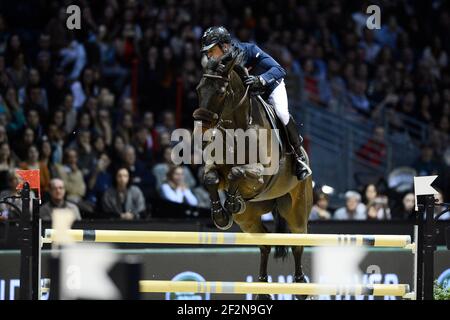 Julien EPAILLARD (FRA) beim Land Rover Grand Prix beim International Show Jumping in Bordeaux, FEI Jumping and Driving World Cup am 9. Februar 2020 im Parc des Expositions in Bordeaux-Lac, Frankreich - Foto © CEB / Christophe Bricot / DPPI Stockfoto