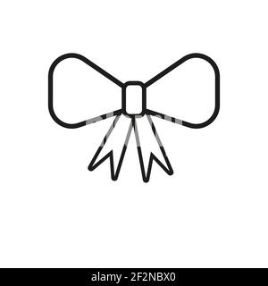 Schleife Band Minimalistic Flat Line Outline Strich Symbol Piktogramm Symbol Setzen Stock Vektor