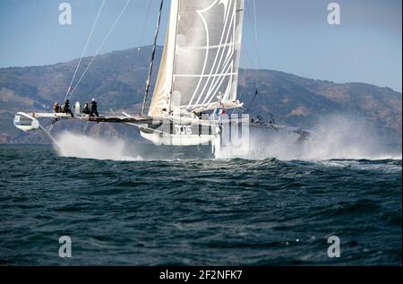 SAINLING - HYDRPTERE DCNS - ALAIN THEBAULT UND SEINE CREW SEGELN IN SAN FRANCISCO (USA) - 23/08/2012 - FOTO CHRISTOPHE LAUNAY/DPPI – Stockfoto