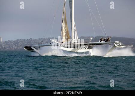 SAINLING - HYDRPTERE DCNS - ALAIN THEBAULT UND SEINE CREW SEGELN IN SAN FRANCISCO (USA) - 23/08/2012 - FOTO CHRISTOPHE LAUNAY/DPPI – Stockfoto