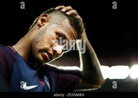 Paris Saint-Germain Brasilianischer Stürmer Neymar Jr Gesten während der französischen Meisterschaft L1 Fußballspiel zwischen Paris Saint-Germain (PSG) und Toulouse, am 20. August 2017, im Parc des Princes, in Paris, Frankreich - Foto Benjamin Cremel / DPPI Stockfoto