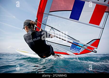 Charline Picon während des ISAF Sailing World Cup Hyères, RSX Women, am 18. April 2015 in Hyere, Frankreich - Foto Christophe Launay / DPPI Stockfoto