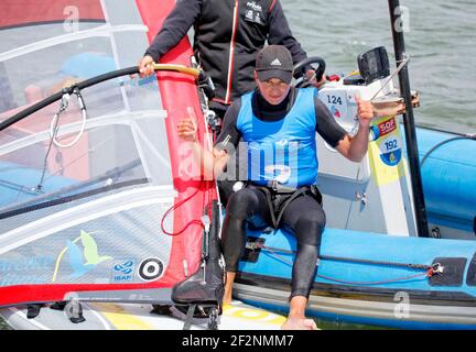 Charline Picon während des ISAF Sailing World Cup Hyères, RSX Women, am 26. April 2015 in Hyere, Frankreich - Foto Christophe Launay / DPPI Stockfoto