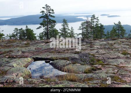 Wandertour in Schweden entlang des Höga Kustenleden Wanderweges Stockfoto