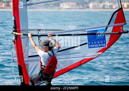 Charline Picon während des ISAF Sailing World Cup Hyères, RSX Women, am 24. April 2015 in Hyere, Frankreich - Foto Christophe Launay / DPPI Stockfoto