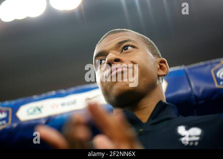 Frankreichs Stürmer Kylian Mbappe reagiert während der FIFA Weltmeisterschaft Russland 2018, Qualifying Group EIN Fußballspiel zwischen Frankreich und den Niederlanden am 31. August 2017 im Stade de France in Saint-Denis, nördlich von Paris, Frankreich - Foto Benjamin Cremel / DPPI Stockfoto