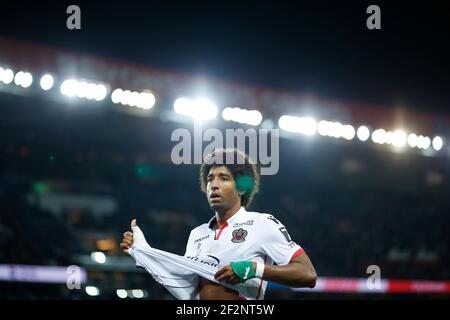 Dante während der französischen Meisterschaft Ligue 1 Fußballspiel zwischen Paris Saint-Germain und OGC Nizza am 27. Oktober 2017 im Parc des Princes Stadion in Paris, Frankreich - Foto Benjamin CREMEL / DPPI Stockfoto