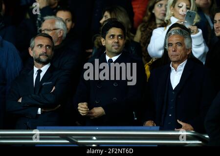 Paris Saint Germain's Katari Präsident Nasser Al-Khelaifi während der französischen Meisterschaft Ligue 1 Fußballspiel zwischen Paris Saint-Germain und OGC Nizza am 27. Oktober 2017 im Parc des Princes Stadion in Paris, Frankreich - Foto Benjamin CREMEL / DPPI Stockfoto