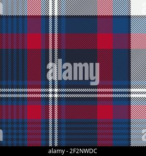 Blau marine und rot Plaid nahtlose Muster Vektor Illustration. Karierte Textur für modisches Textil-Design. Stock Vektor