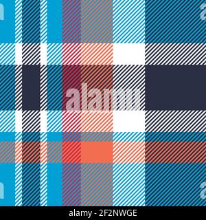 Sommer Look Plaid Nahtloses Muster Vektor Illustration. In leuchtenden Farben karierten Karoplaid für modisches Textil-Design. Stock Vektor