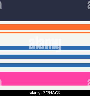 Leuchtend farbenfrohe Nahtlosstreifen-Muster. Abstrakter Vektorhintergrund. Stilvolle Farben mit einem Hauch von Neon Stock Vektor