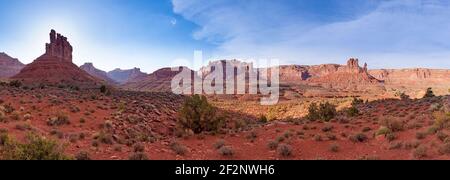 Panorama, USA, Utah, Colorado Plateau, Valley of the Gods, Bears Ears National Monument Stockfoto