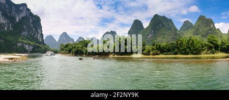 Panorama, Asien, China, Guilin, Landschaft Stockfoto