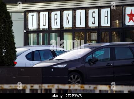 Bukarest, Rumänien - 21. Januar 2021: Türkische Küche Restaurant Bukarest im Norden von Bukarest. Dieses Bild ist nur für redaktionelle Zwecke bestimmt. Stockfoto