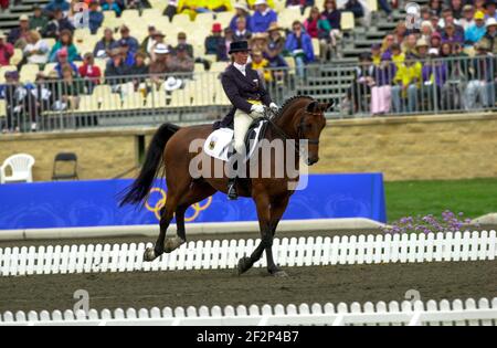 Alexandra Simons de Ridder in Deutschland reiten Chacomo in der Dressur bei den Olympischen Spielen in Sydney 2000 Alexandra Simons de Ridder (reiten Chacomo 3 GER Stockfoto