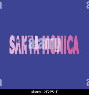 Santa Monica Sport Strand Typografie, T-Shirt Grafiken, Vektoren Stock Vektor