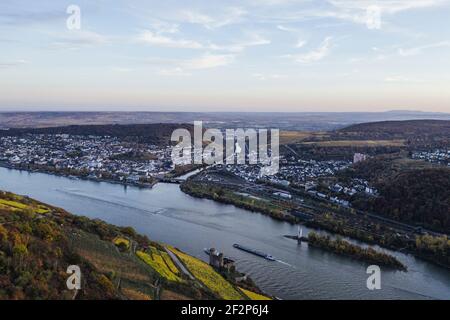 Spaziergang zur Burgruine Rossel im Rheingau Stockfoto