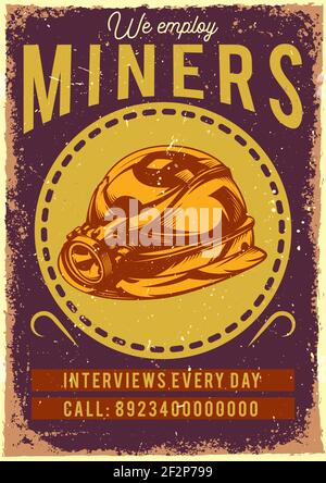 Poster-Design mit Darstellung eines Helms auf Vintage-Hintergrund. Stock Vektor