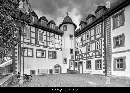 Schleifrashof, Adelssitz, Herrenhaus, Hausansicht, Altstadt Salmünster, Bad Soden-Salmünster, Kinzigtal, Hessen, Deutschland, Europa Stockfoto