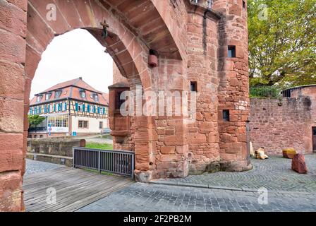 Jerusalem Tor, Untertor, Stadtmauer, Stadtbefestigung, historische Altstadt, Büdingen, Hessen, Deutschland, Europa Stockfoto