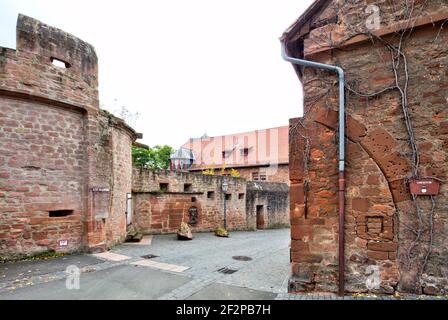 Obertor, am Hain, Stadtmauer, Stadtbefestigung, historische Altstadt, Büdingen, Hessen, Deutschland, Europa Stockfoto