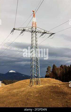 Winterstimmung bei Mittenwald, Deutschland, Bayern, Oberbayern, Isartal, Stockfoto